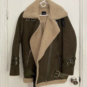 Shearling style biker jacket
